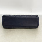 Chanel Shoulder Bag Quilted Caviar Leather Navy Gold — view 3