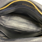 Chanel Shoulder Bag Quilted Caviar Leather Navy Gold — view 4