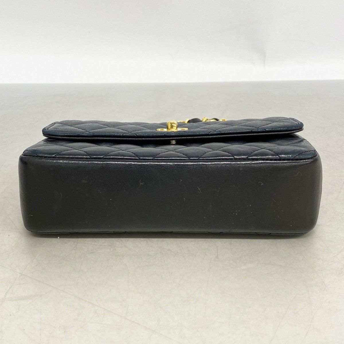 Chanel Shoulder Bag Mini Quilted Lambskin Black Gold — view 3