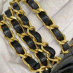Chanel Shoulder Bag Mini Quilted Lambskin Black Gold — view 8