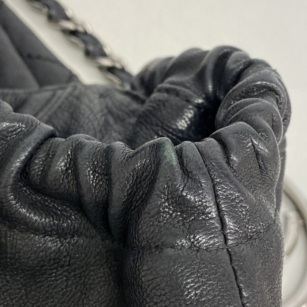 Chanel Chain Tote Coco Cabas Leather Black Silver — view 7