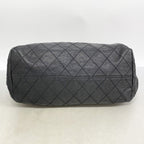 Chanel Chain Tote Coco Cabas Leather Black Silver — view 3