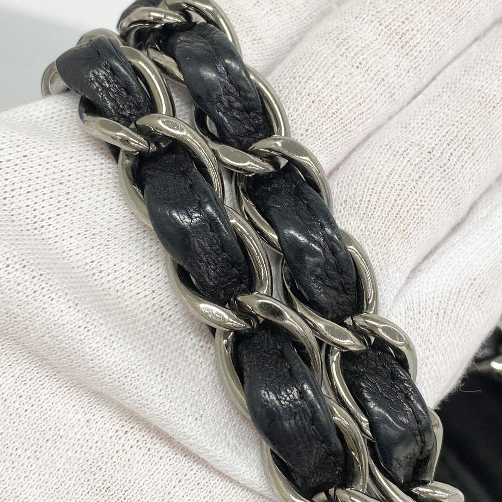 Chanel Chain Tote Coco Cabas Leather Black Silver — view 8