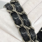 Chanel Chain Tote Coco Cabas Leather Black Silver — view 8