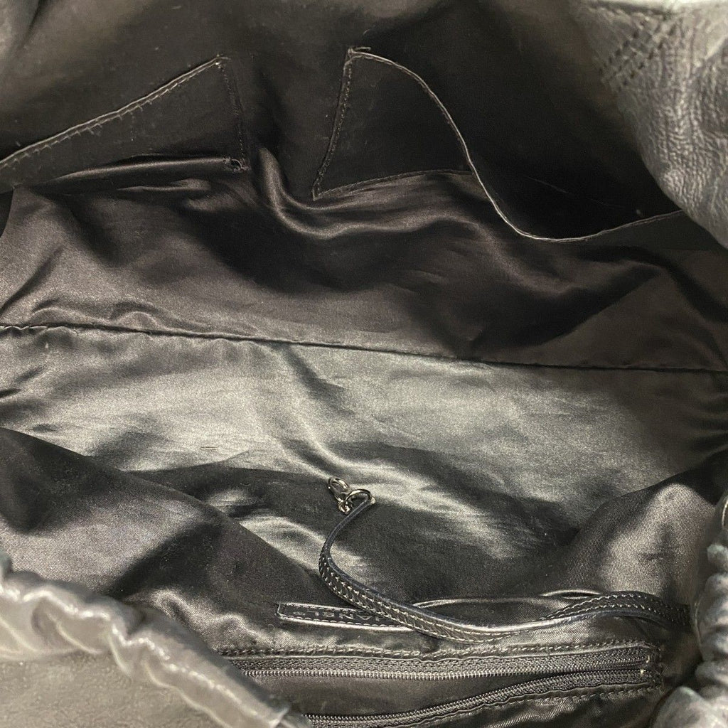 Chanel Chain Tote Coco Cabas Leather Black Silver — view 4