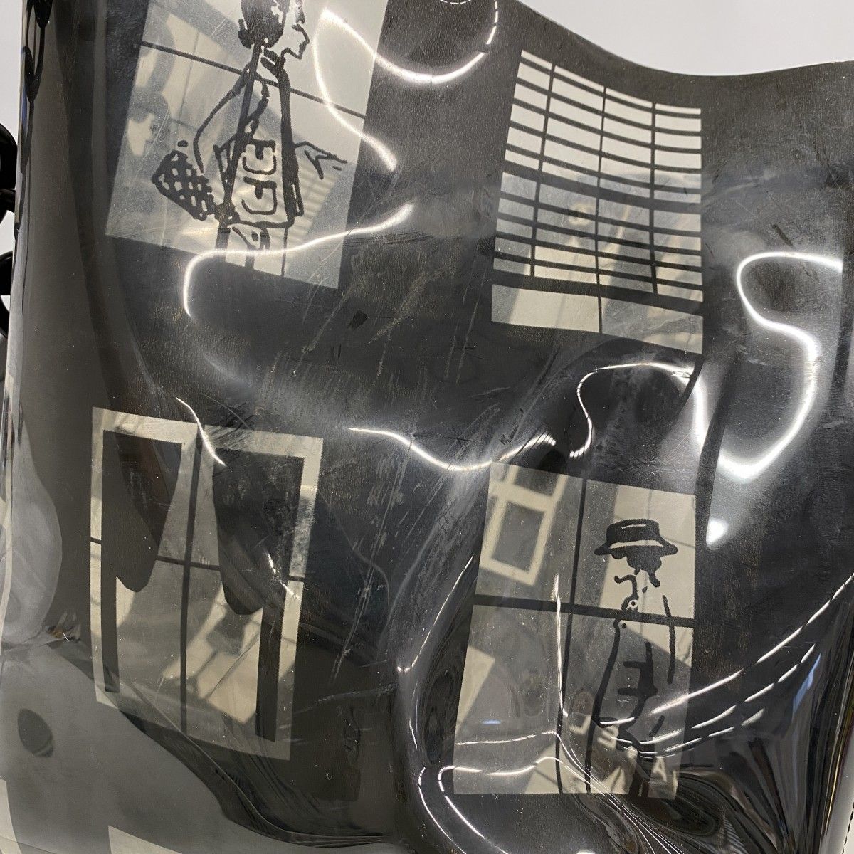 Chanel Chain Tote Windows Line Vinyl Black Clear Silver — view 7