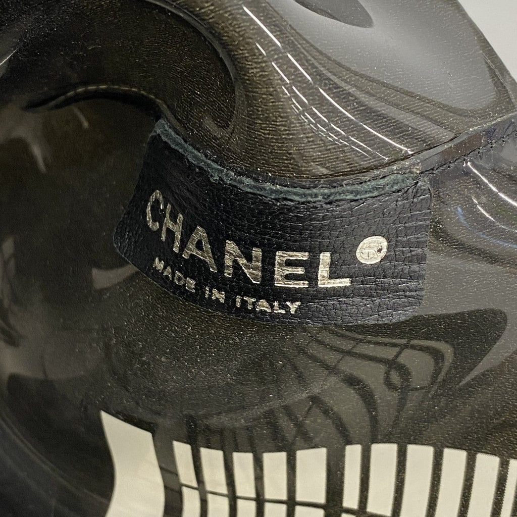 Chanel Chain Tote Windows Line Vinyl Black Clear Silver — view 5