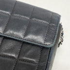 Chanel Shoulder Bag Choco Bar Lambskin Black Silver — view 8