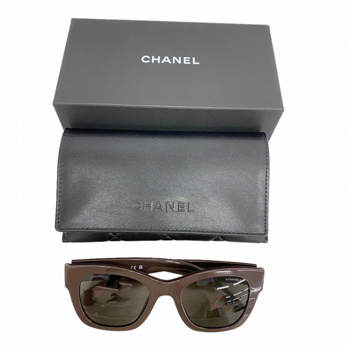 Chanel Sunglasses Acetate Brown Champagne Gold Eyewear — view 7