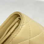 Chanel Trifold Wallet Quilted Lambskin Beige Silver — view 5