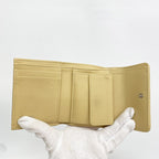 Chanel Trifold Wallet Quilted Lambskin Beige Silver — view 3