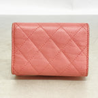 Chanel Trifold Wallet Quilted Half Coco Caviar Leather Pink Silver — view 8