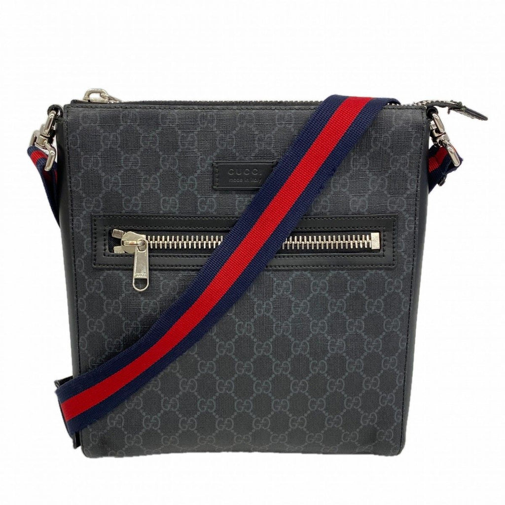 Gucci Shoulder Bag GG Supreme Black Silver