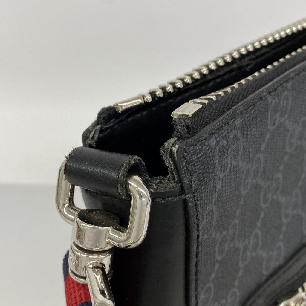 Gucci Shoulder Bag GG Supreme Black Silver — view 7