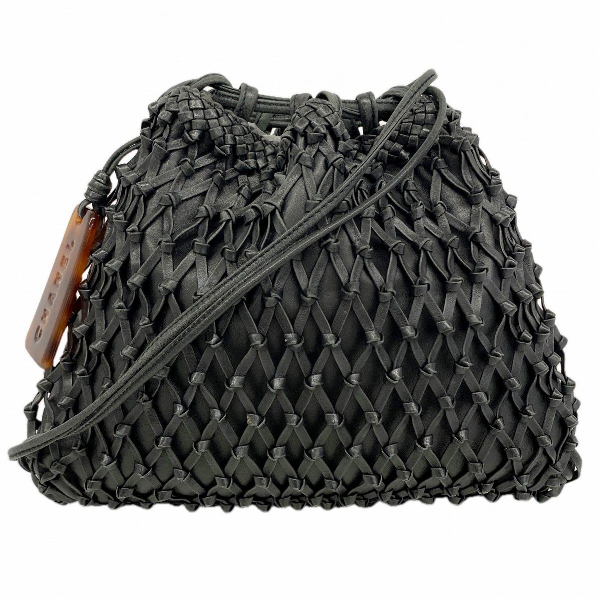 Chanel Shoulder Bag Leather Black Gold