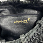 Chanel Shoulder Bag Leather Black Gold — view 5