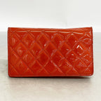 Chanel Wallet 2.55 Quilted Patent Leather Orange Silver — view 9