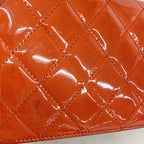 Chanel Wallet 2.55 Quilted Patent Leather Orange Silver — view 8