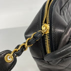Chanel Shoulder Bag Quilted Lambskin Black Gold — view 8