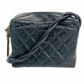 Chanel Shoulder Bag Quilted Lambskin Black Gold