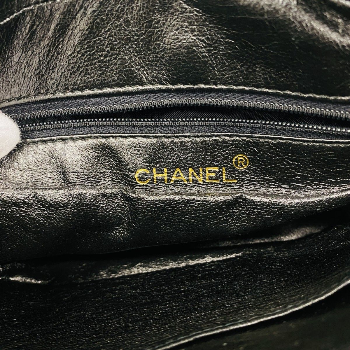 Chanel Shoulder Bag Quilted Lambskin Black Gold — view 5