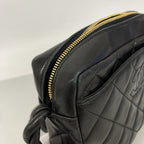 Chanel Shoulder Bag Quilted Lambskin Black Gold — view 6