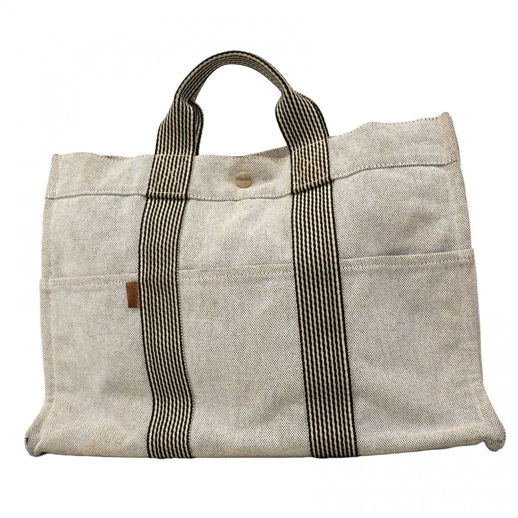 Hermes Tote New Fourre Tout MM Canvas Gray Silver