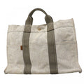 Hermes Tote New Fourre Tout MM Canvas Gray Silver