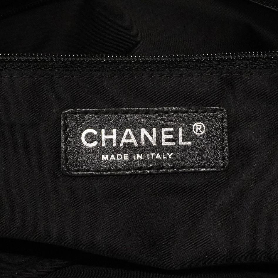 Chanel Tote New Travel Nylon White Black Silver — view 5