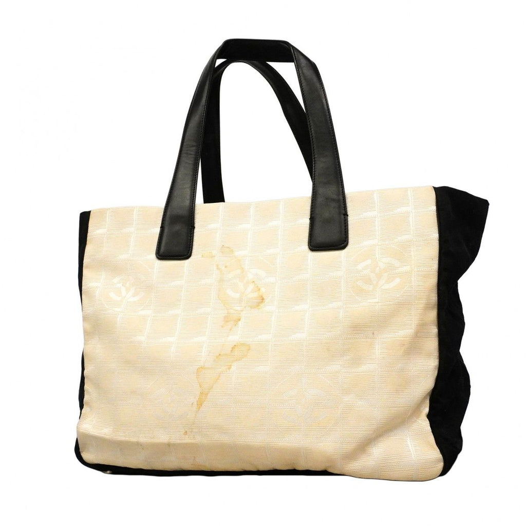 Chanel Tote New Travel Nylon White Black Silver