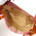 Chanel Tote Camellia Suede Patent Pink Orange Champagne Gold — view 4
