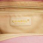 Chanel Tote Camellia Suede Patent Pink Orange Champagne Gold — view 5