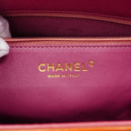 Chanel Tote Choco Bar Patent Leather Pink Orange Champagne Gold — view 5