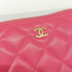 Chanel Wallet Quilted Caviar Leather Pink Gold — view 8