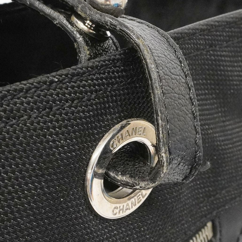 Chanel Tote Paris Biarritz Canvas Black Silver — view 8
