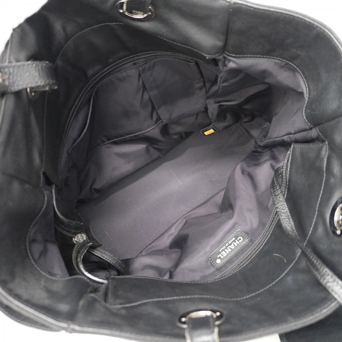 Chanel Tote Paris Biarritz Canvas Black Silver — view 4