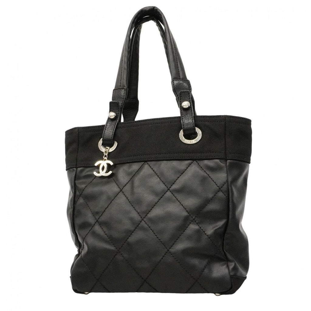 Chanel Tote Paris Biarritz Canvas Black Silver