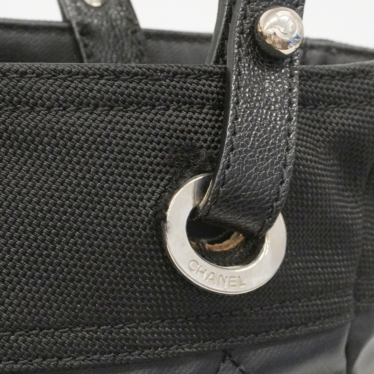 Chanel Tote Paris Biarritz Canvas Black Silver — view 6