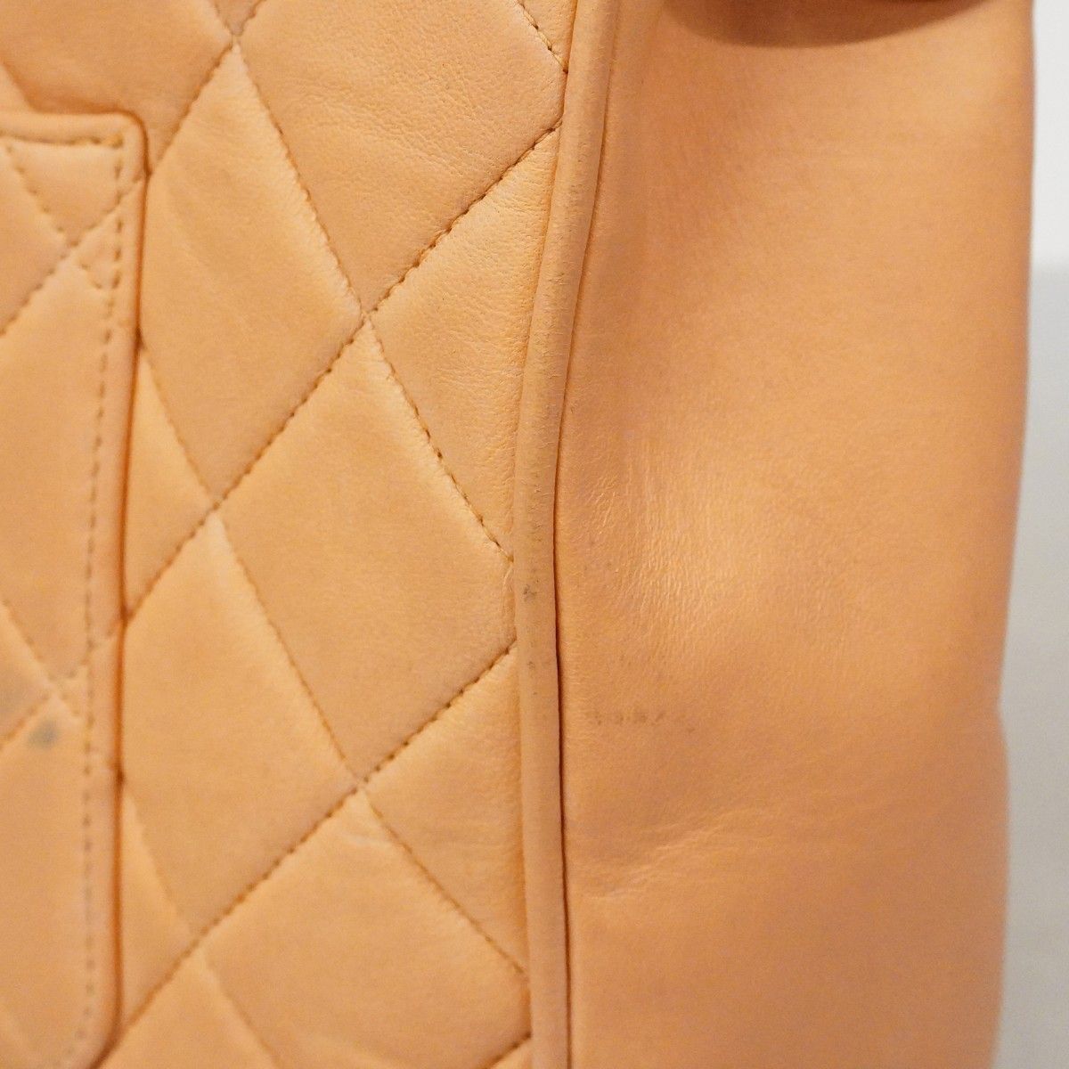 Chanel Handbag Quilted Lambskin Beige Gold — view 7