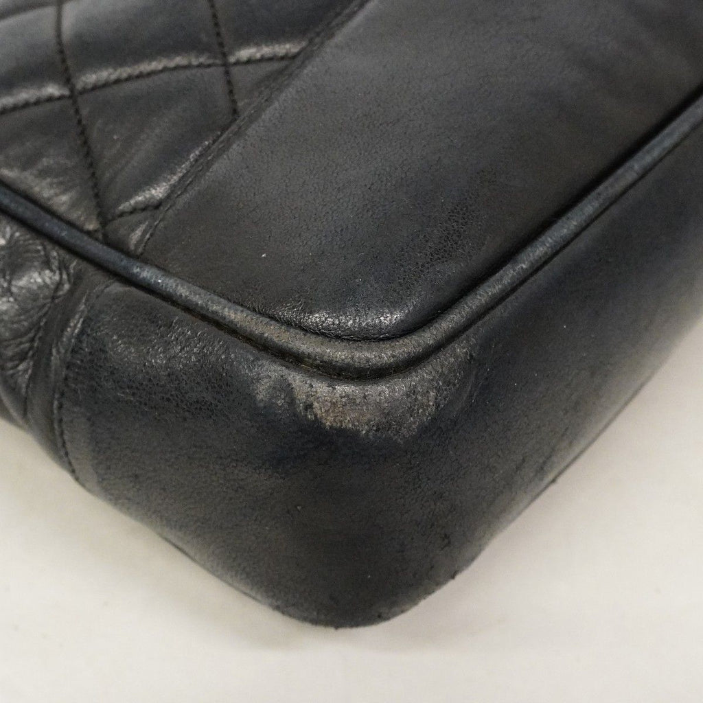 Chanel Shoulder Bag Quilted Lambskin Black Gold — view 6