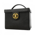 Chanel Vanity Bag Caviar Leather Black Gold