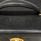 Chanel Vanity Bag Caviar Leather Black Gold — view 9