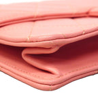 Chanel Shoulder Bag Quilted Leather Pink Gold — view 6