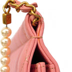 Chanel Shoulder Bag Quilted Leather Pink Gold — view 7