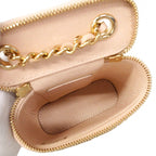 Chanel Shoulder Bag Quilted Caviar Leather Pink Beige Champagne Gold — view 4