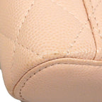 Chanel Shoulder Bag Quilted Caviar Leather Pink Beige Champagne Gold — view 7