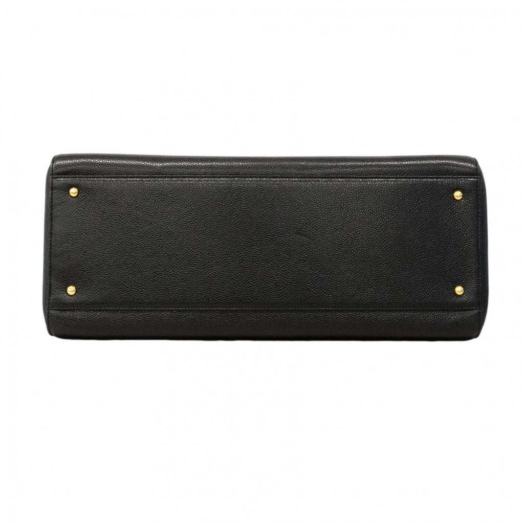 Chanel Shoulder Bag Caviar Leather Black Gold — view 3
