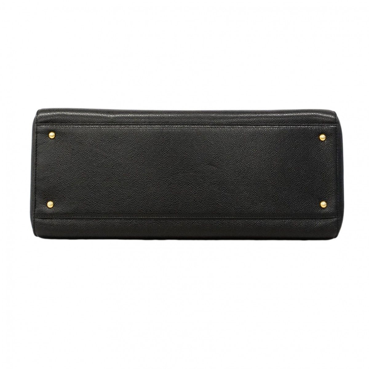 Chanel Shoulder Bag Caviar Leather Black Gold — view 3