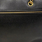 Chanel Shoulder Bag Caviar Leather Black Gold — view 7