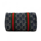 Gucci Handbag Sherry Line Denim Blue Champagne Gold 2-Way — view 3